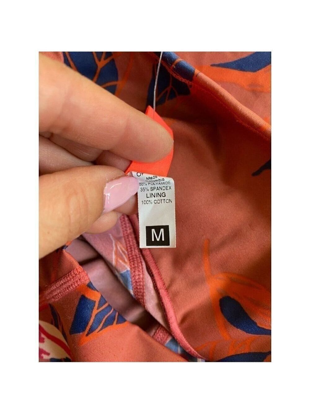 MAAJI Women's Activewear Hi Waist Rust Leggings Sz Medium Leaves - Picture 4 of 4